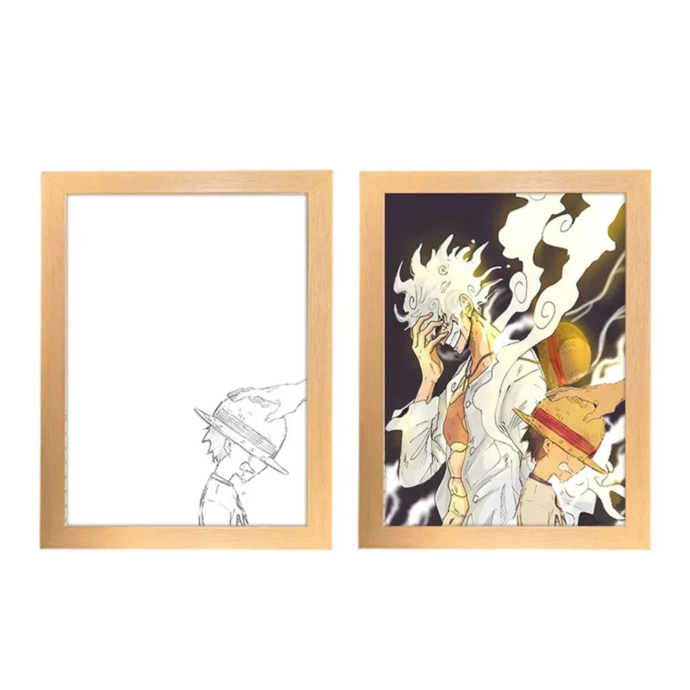 🌙 Veilleuse One Piece – Luffy & Zoro | Lampe de Chevet Déco Anime