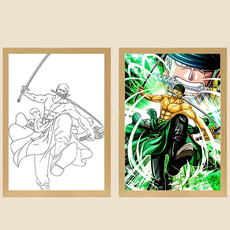 🌙 Veilleuse One Piece – Luffy & Zoro | Lampe de Chevet Déco Anime