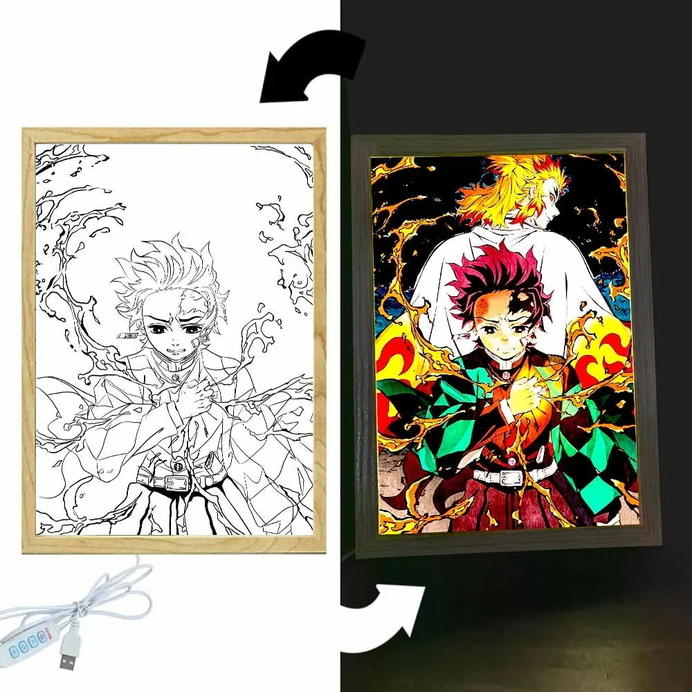 🌙 Lampe Manga LED – Veilleuse Déco Inspirée d’Anime
