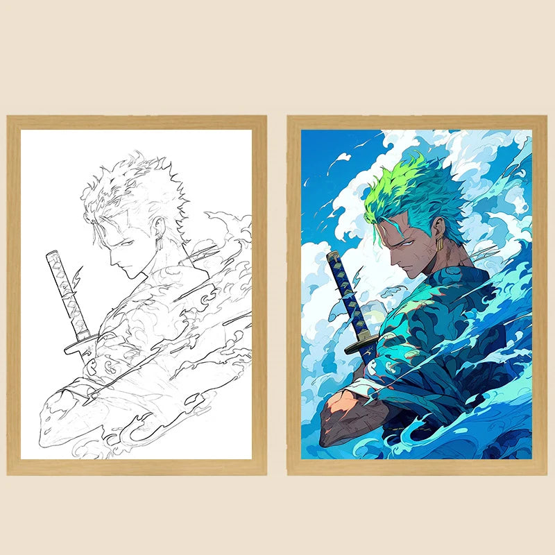 🌙 Veilleuse One Piece – Luffy & Zoro | Lampe de Chevet Déco Anime